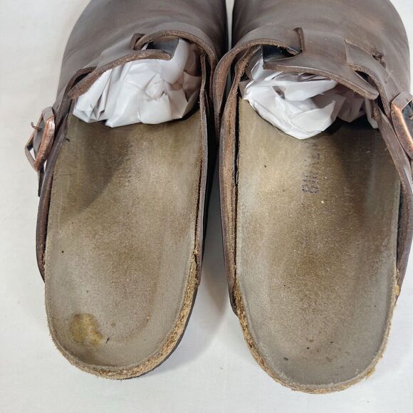 SOLD Birkenstock Boston Brown Leather Mules Women's Size 10 - Picture 6 of 8